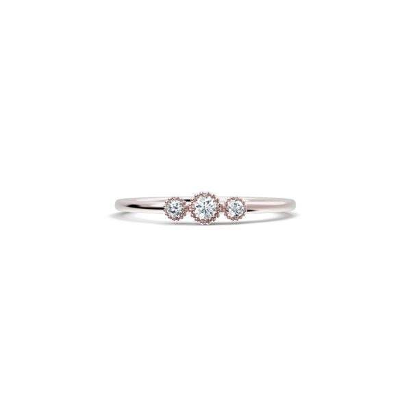 Bague Diamants Entourages Perlés