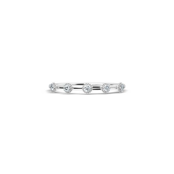 Bague Diamants Entourages Perlés