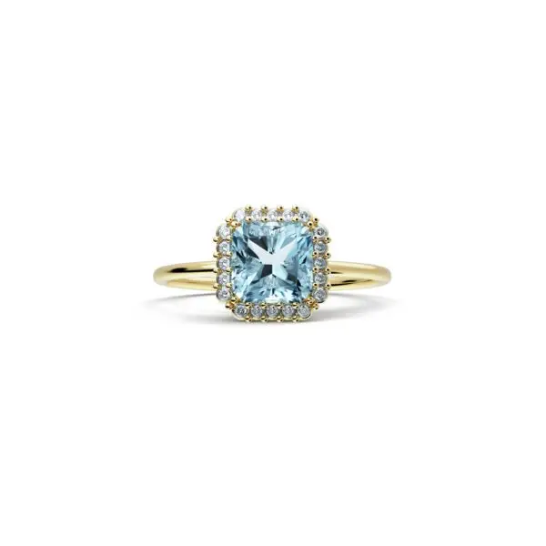 Bague Aigue-Marine et Diamants