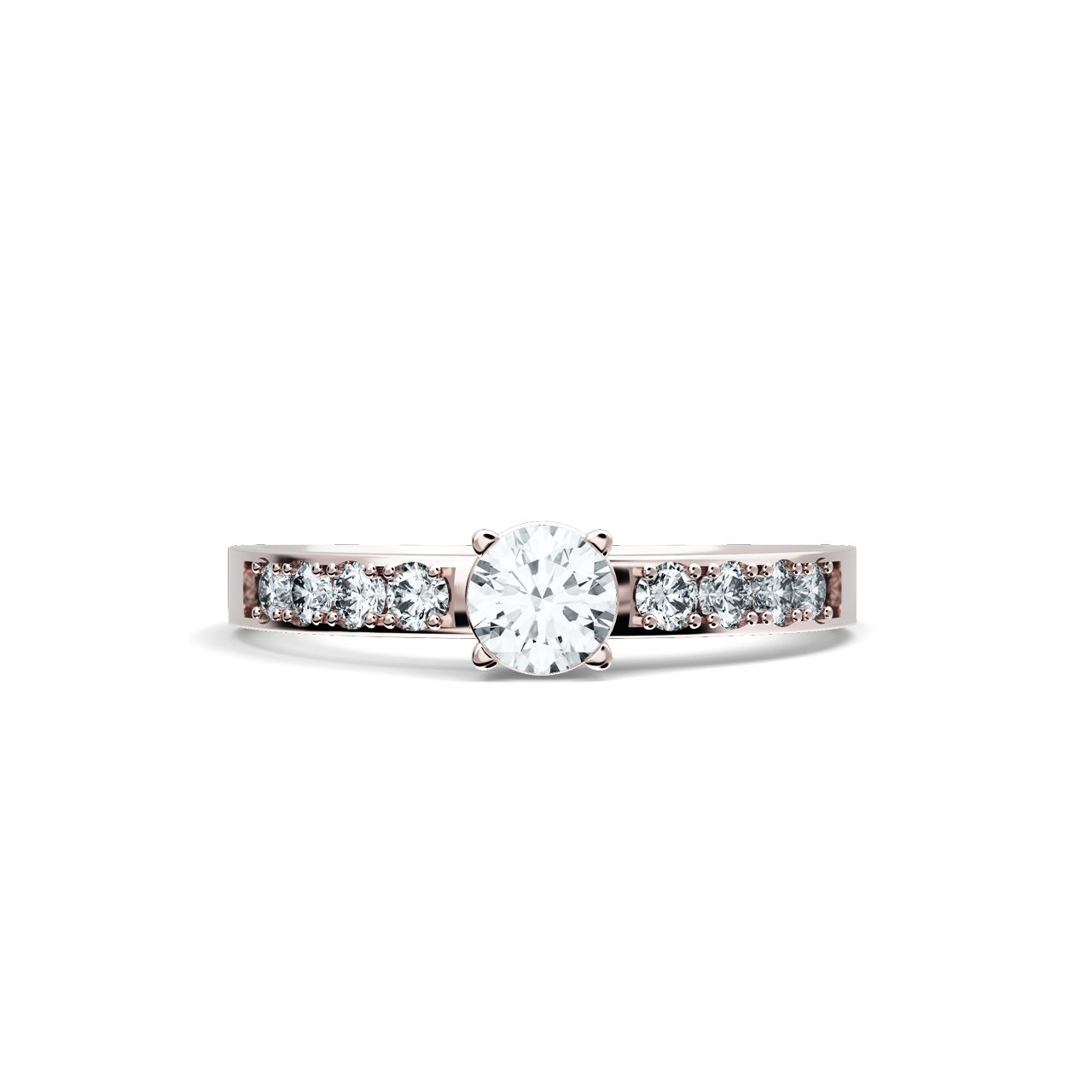 Solitaire avec Ligne de Diamants
